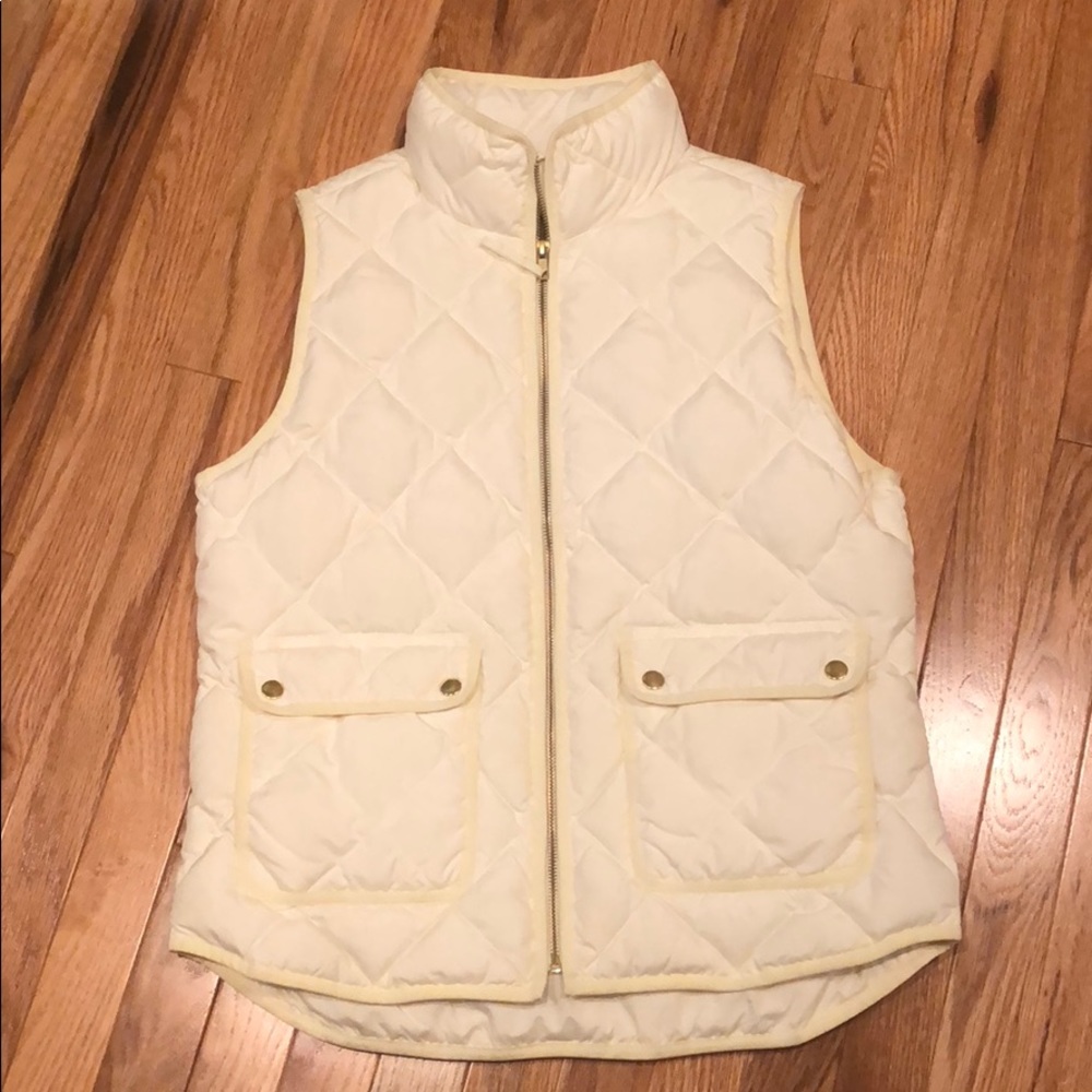 J.Crew Cream/White Puffer Vest